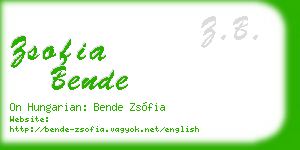 zsofia bende business card